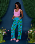 Paintstamped Work Pants - Lilypad