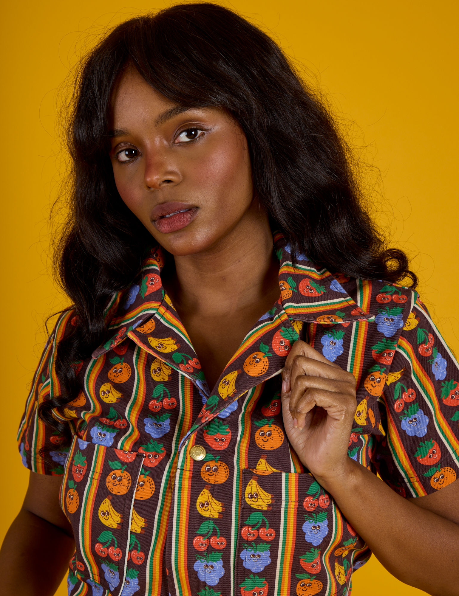 Short Sleeve Jumpsuit - Fruit Fantasy