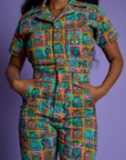 *PRE-ORDER* - Short Sleeve Jumpsuit - Halloween Icons