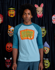 Jerrod is wearing Raglan Tee in Haunted BBP