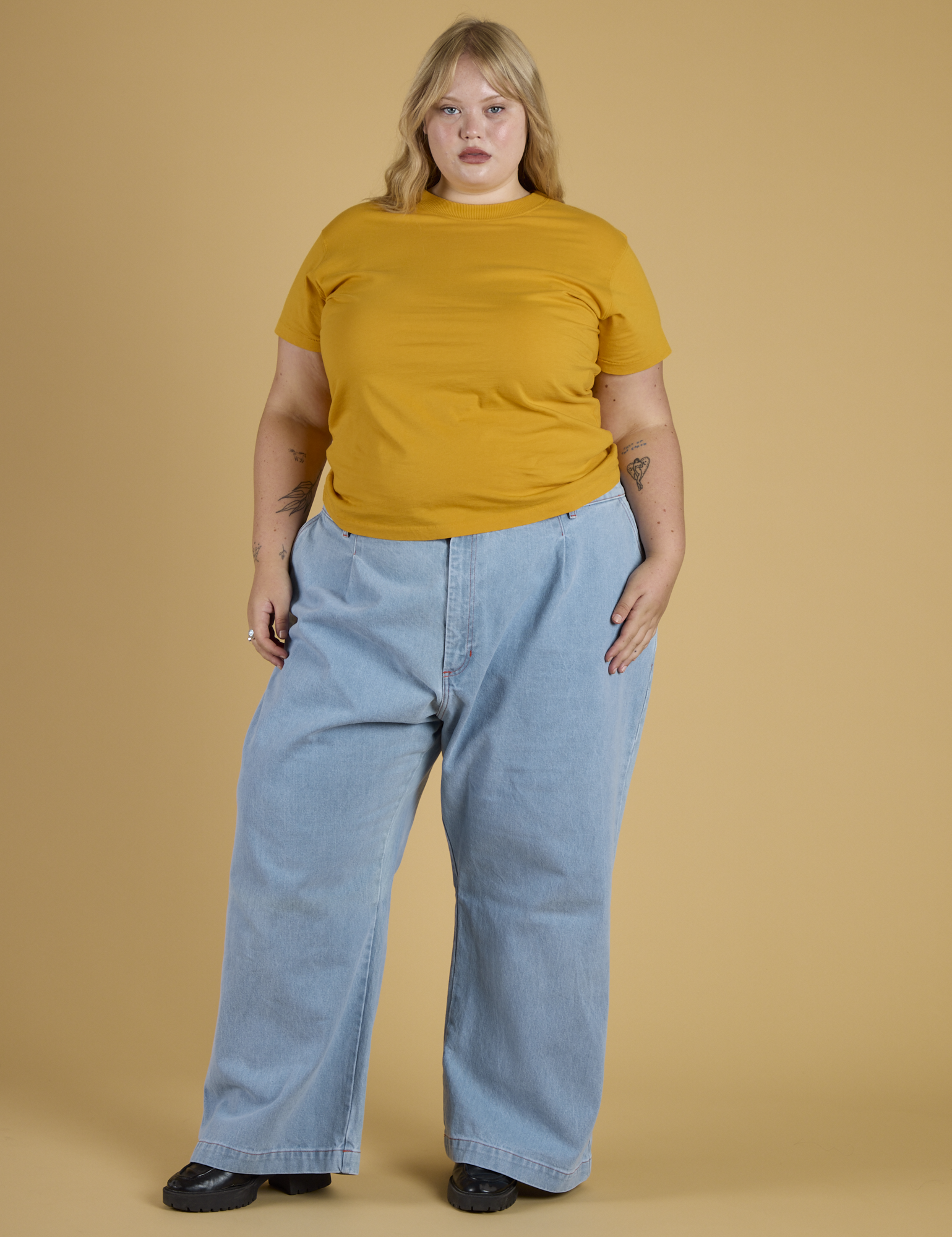 The Organic Vintage Tee - Mustard Yellow