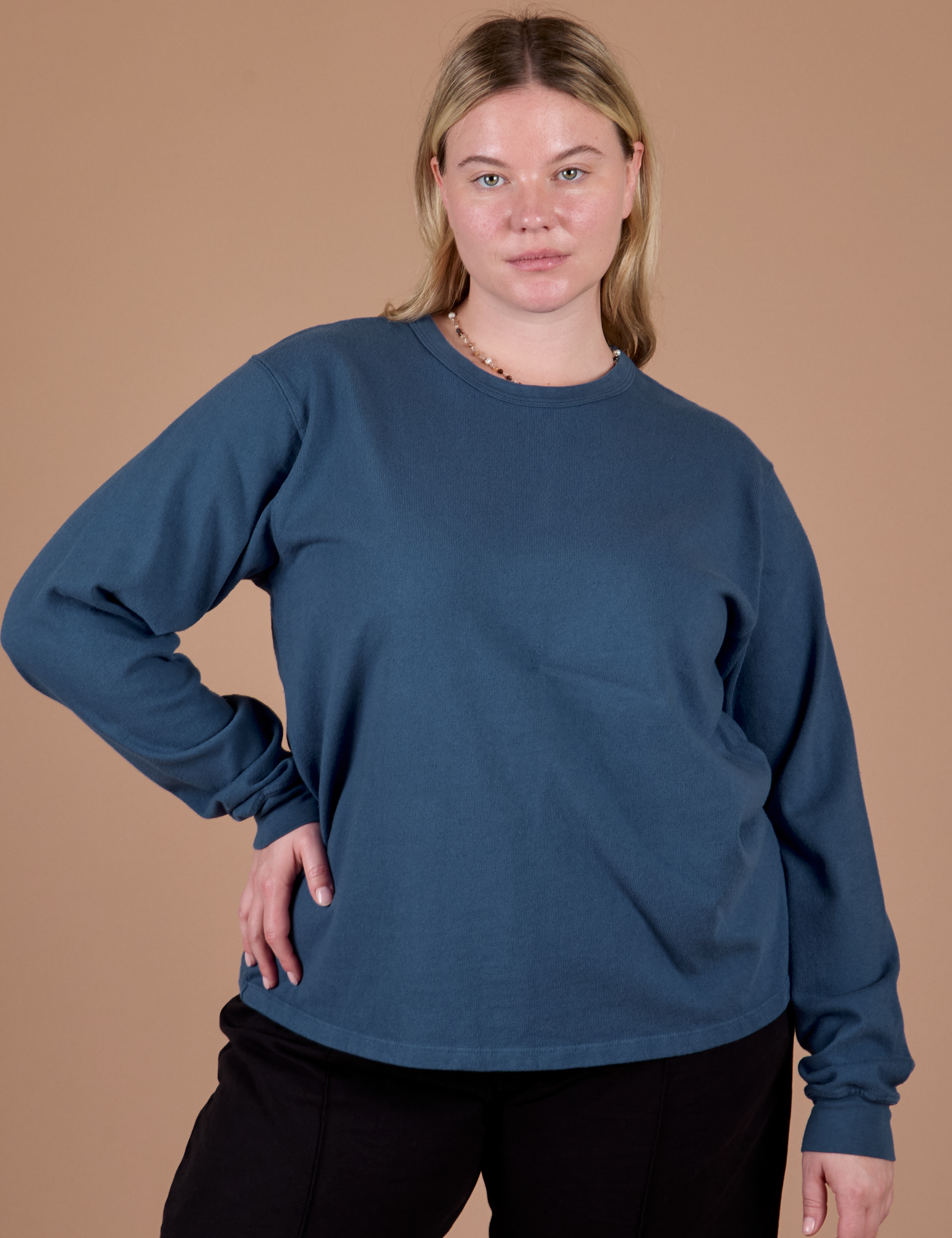 Long Sleeve Burly Tee in French Blue on Lish
