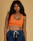 Contrast Stitch Mini Tank - Construction Orange