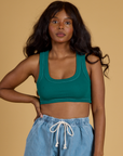 Contrast Stitch Mini Tank - Hunter Green