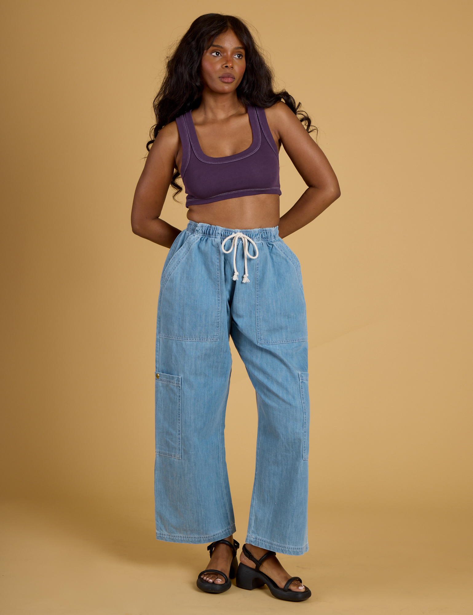 Contrast Stitch Mini Tank - Nebula Purple