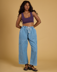 Contrast Stitch Mini Tank - Nebula Purple
