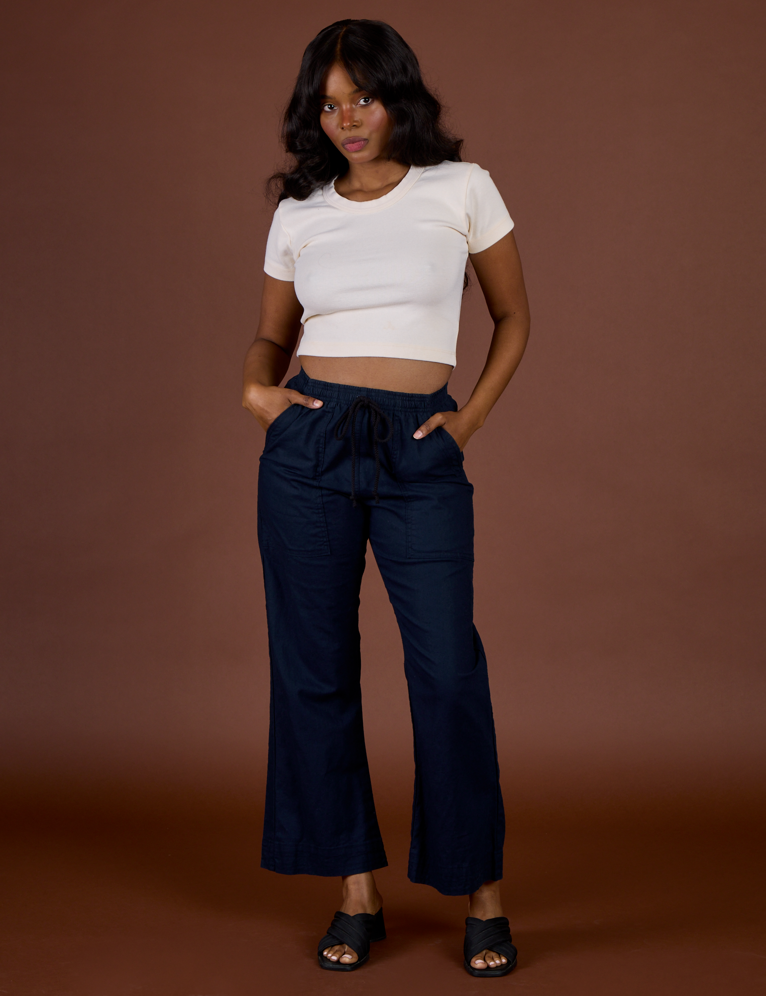TRY-A-STYLE TUESDAY - Linen Action Pants - Navy Blue *FINAL SALE*