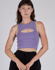 Alex wearing the Faded Grape Porthole Tank