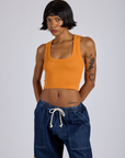 Cropped Tank Top - Creamsicle Orange