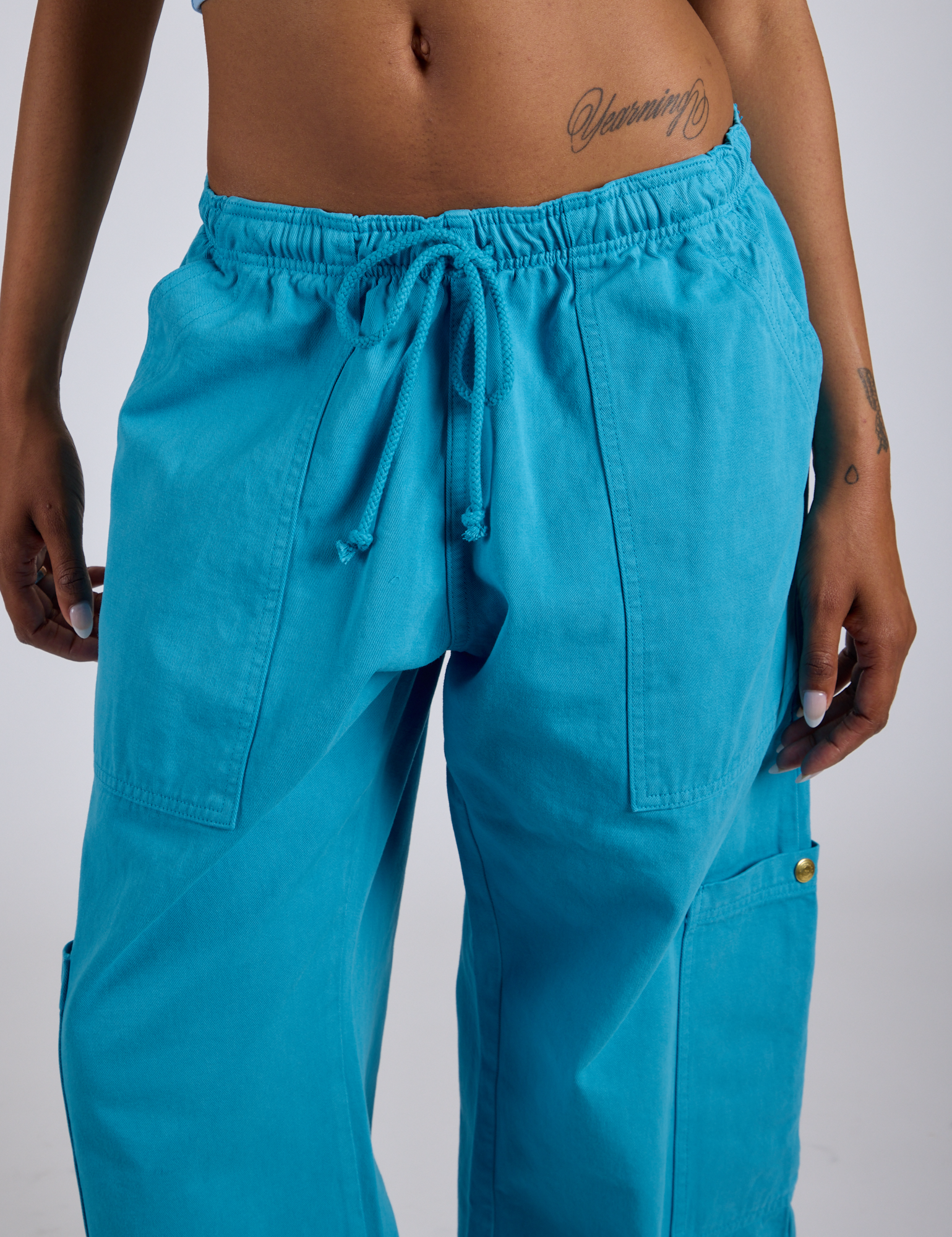 Drop Pocket Cargo Pants - Hawaiian Blue