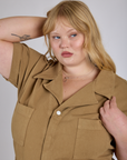 Short Sleeve Jumpsuit - Desert Brown