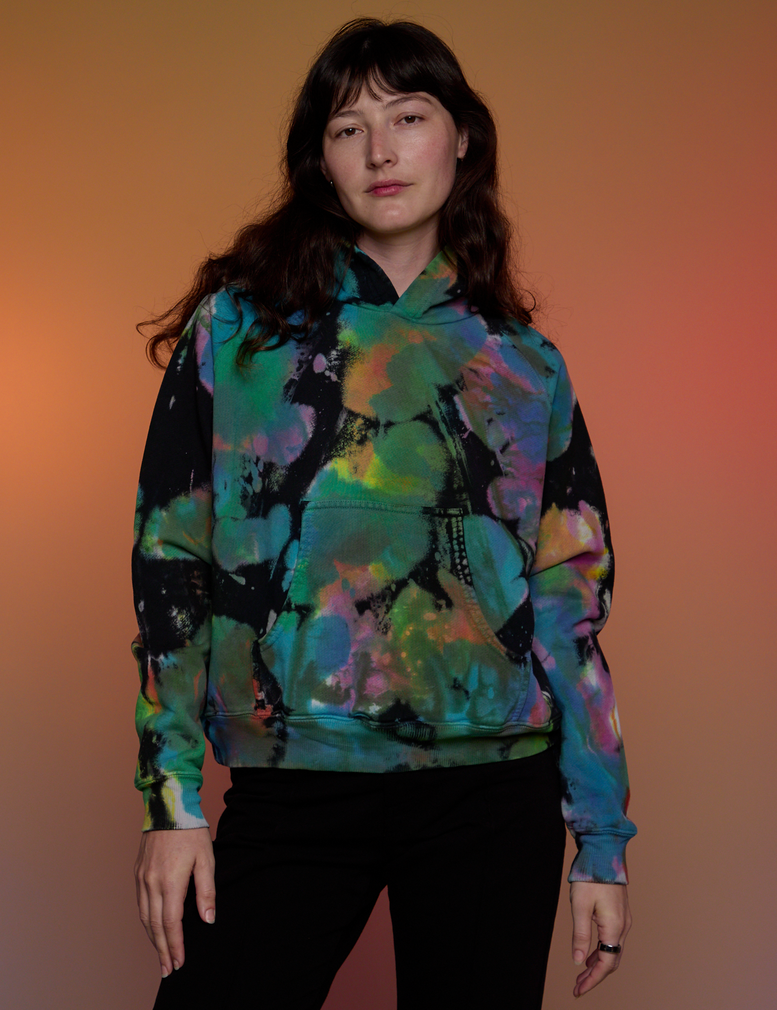 Oversized Hoodie in Rainbow Magic Waters on Alex