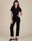 Short Sleeve Jumpsuit in Basic Black on Alex