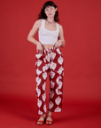 Drop Pocket Pants in Strawbaby and Cropped Tank in Vintage Tee white on Alex