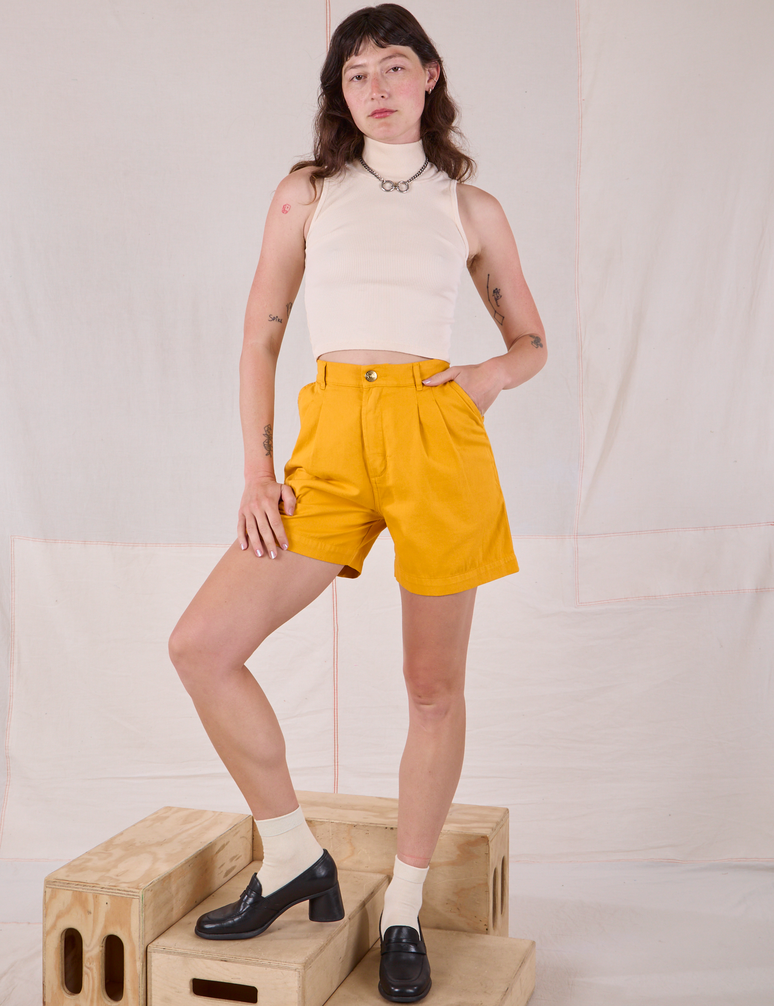 Trouser Shorts - Mustard Yellow