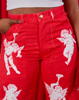 Airbrush Cupid Work Pants front close up on Kandia