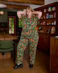 Juliet is wearing Short Sleeve Jumpsuit in Kitchen Collection