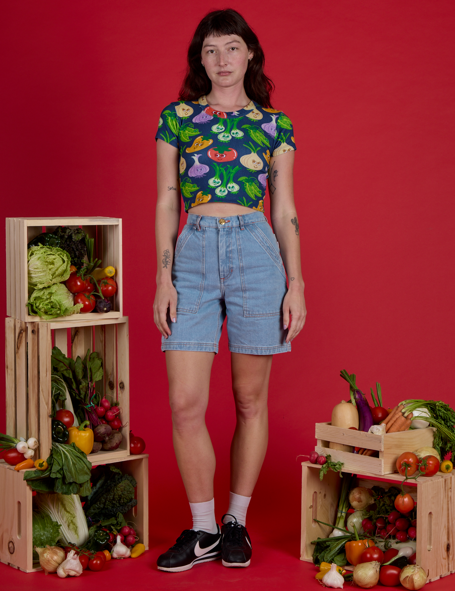 Veggie Village Cropped Baby Tee