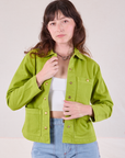 Denim Work Jacket in Gross Green on Alex