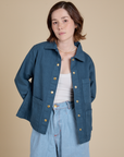 Denim Work Jacket in French Blue on Hana