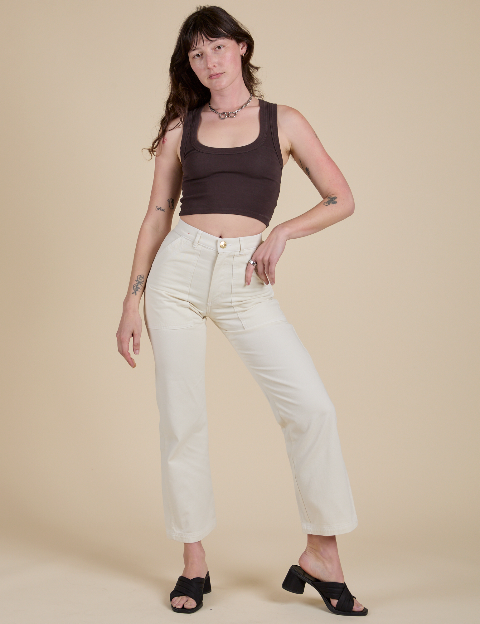 Work Pants - Vintage Tee White