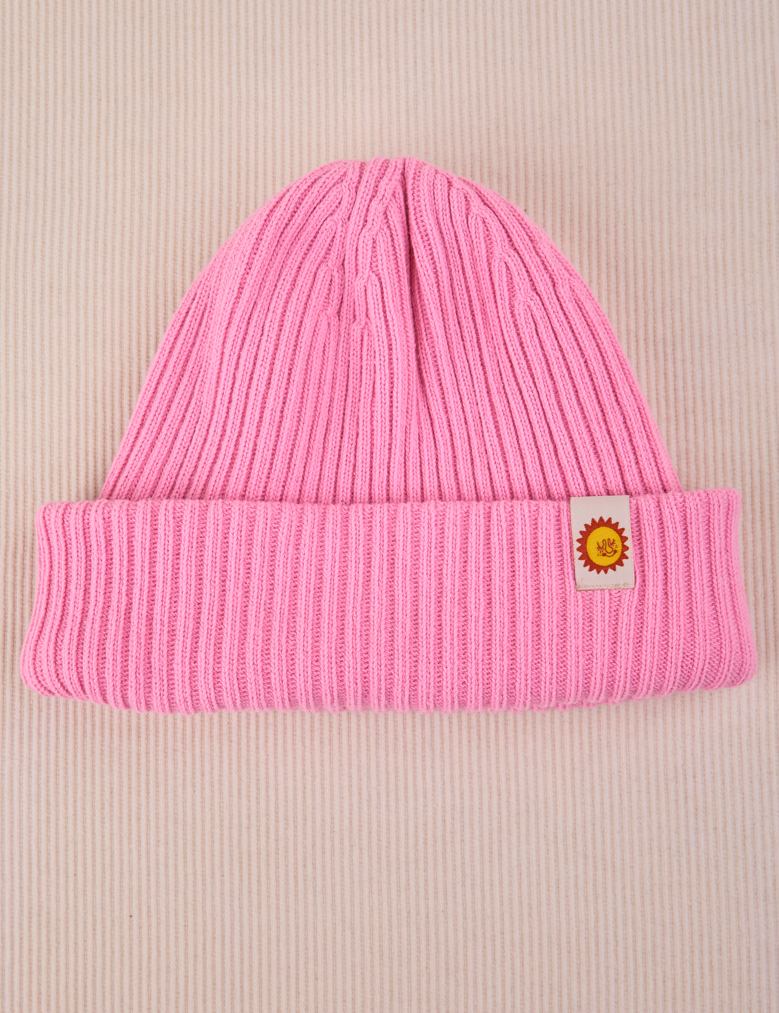 Ribbed Beanie in Bubblegum Pink