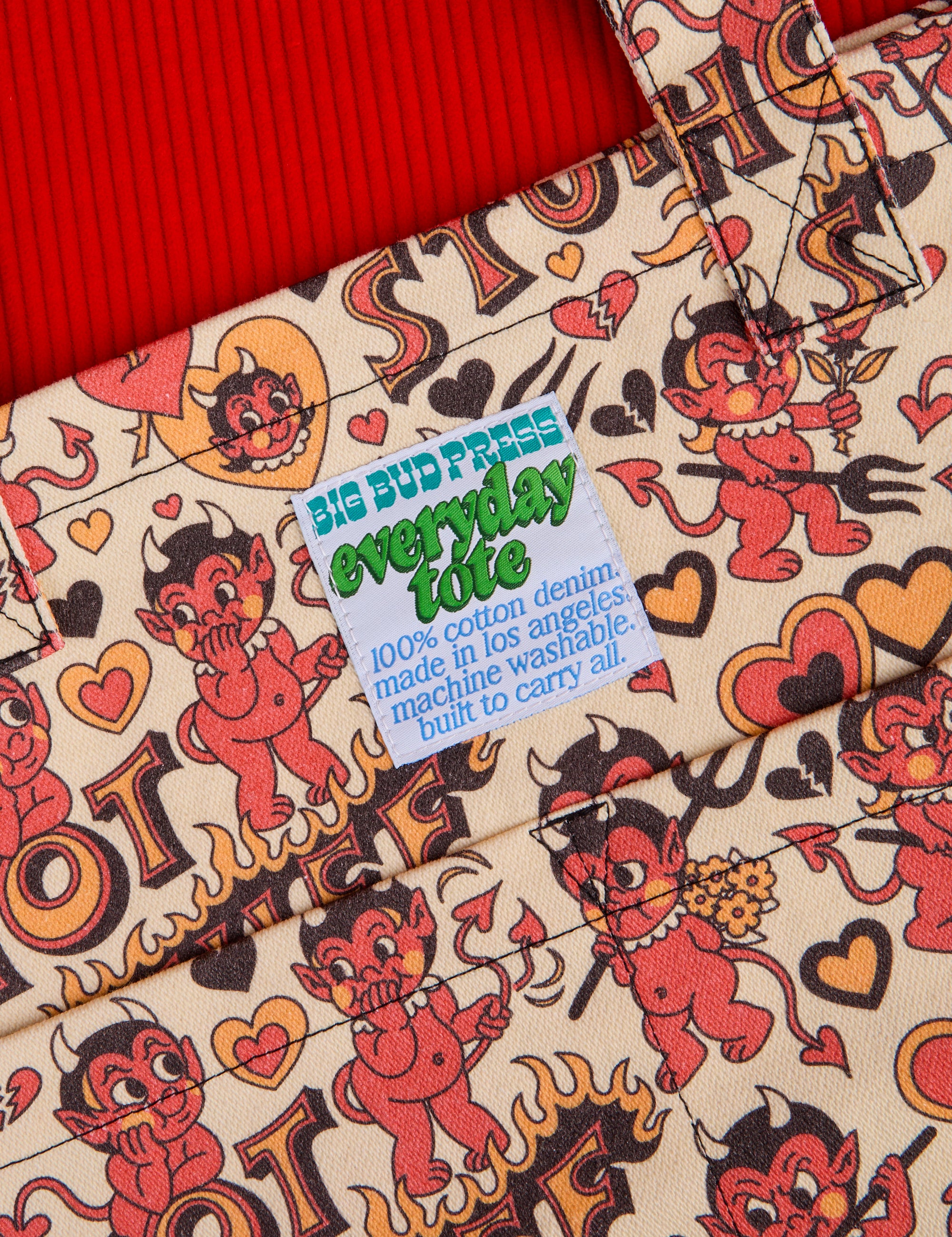 Hot Stuff Printed Everyday Tote close up