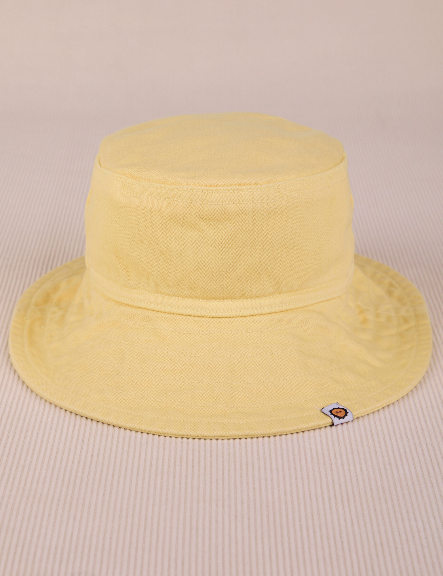 butter yellow Wide Brim Denim Bucket Hat