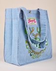 Angled view of Shopper Tote in Lucky Charm