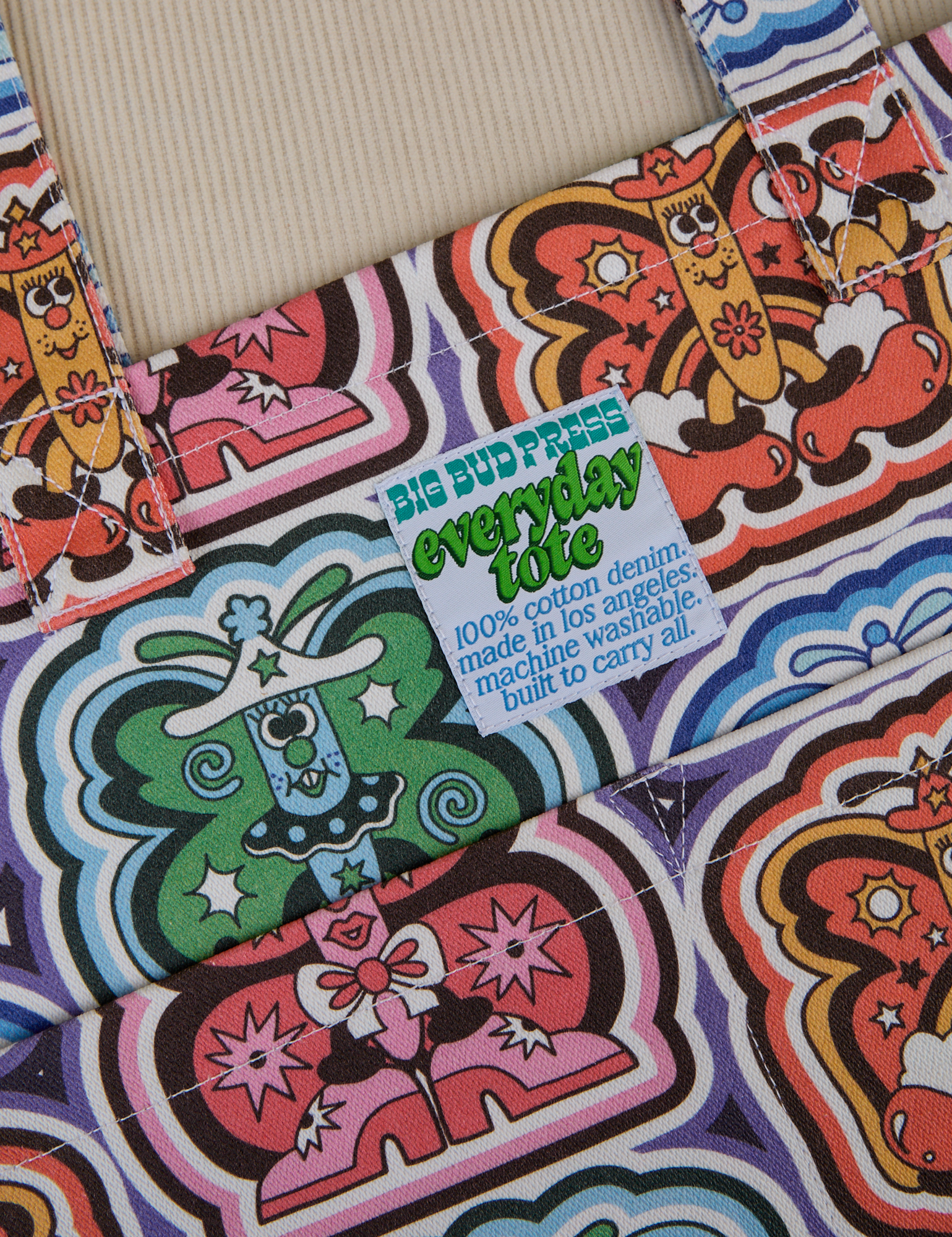 Butterfly Kaleidoscope Everyday Tote front close up