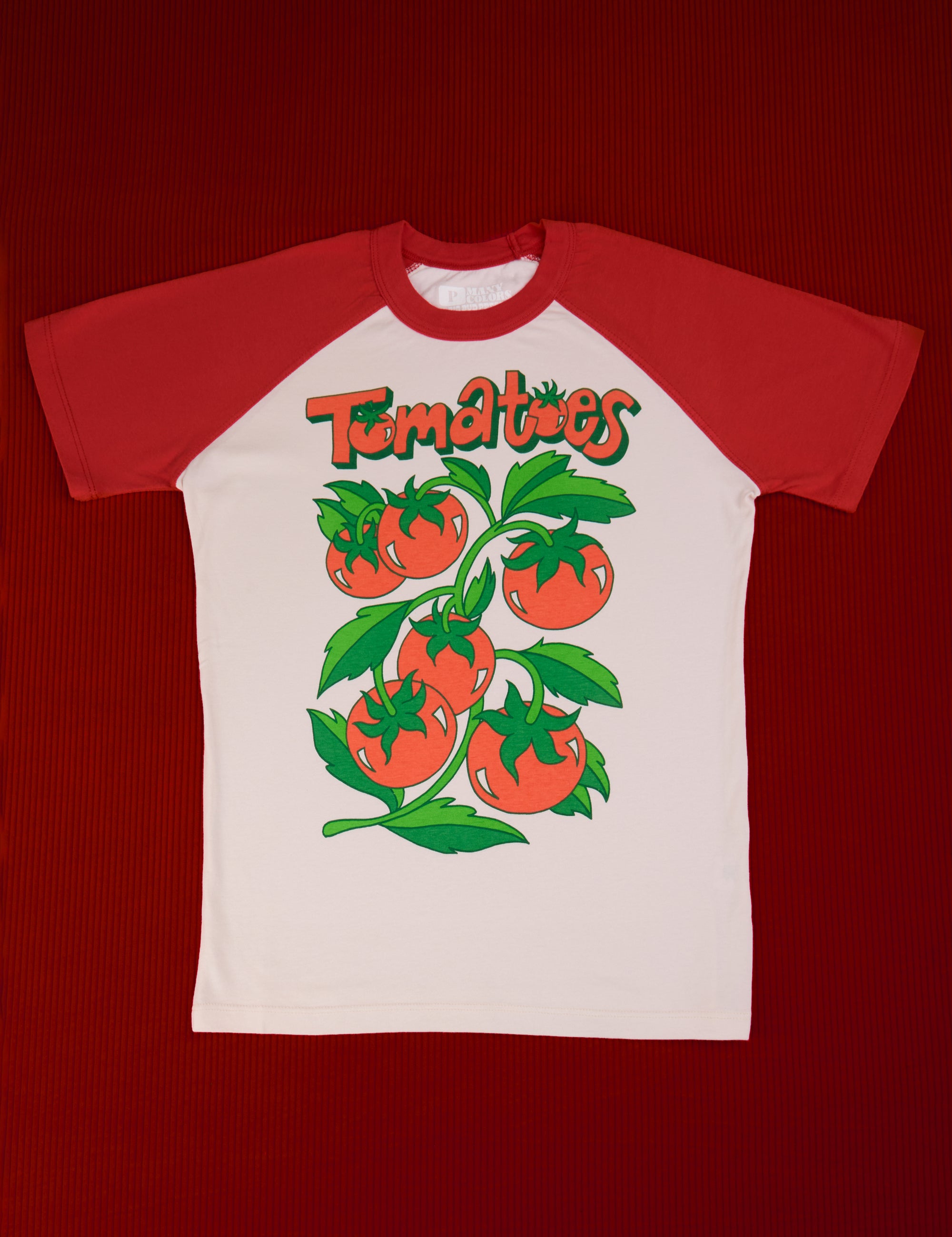 Short Sleeve Raglan Tee in Tomatoes