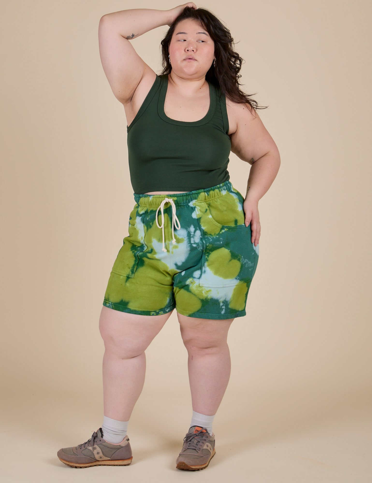 Heavyweight Sweat Shorts - Green Magic Waters