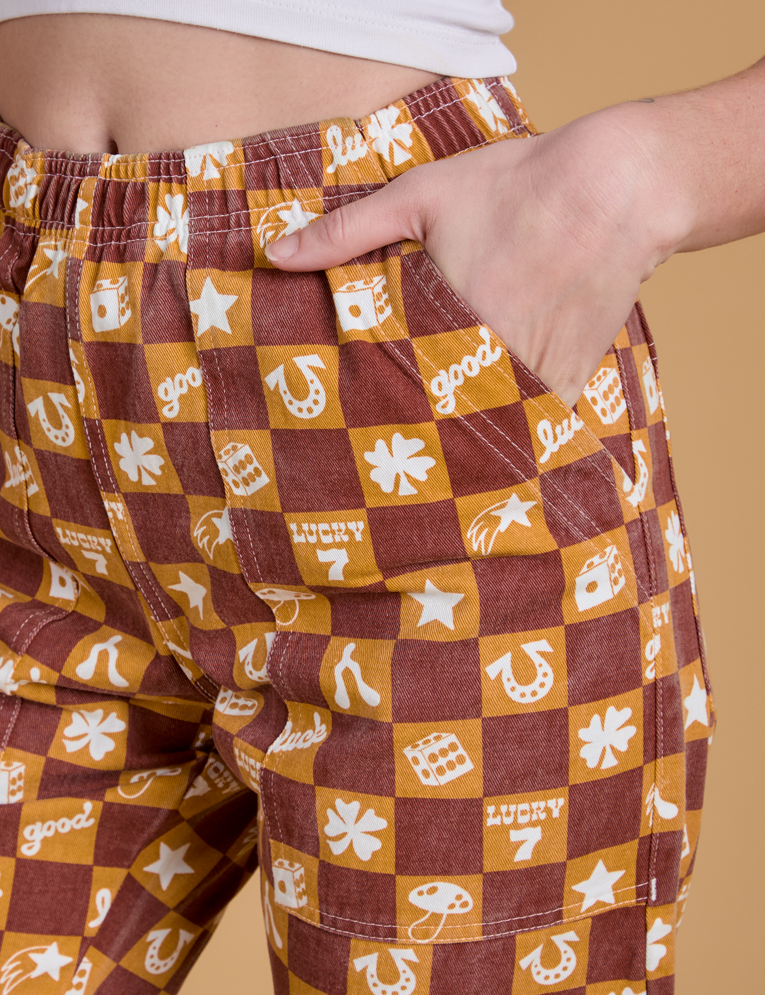 Printed Action Pants - Lucky (Orange)