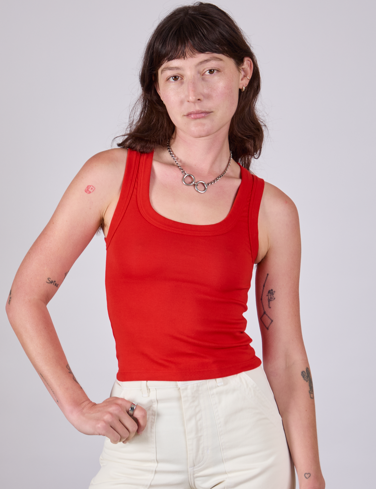 Tank Top in Mustang Red on Alex