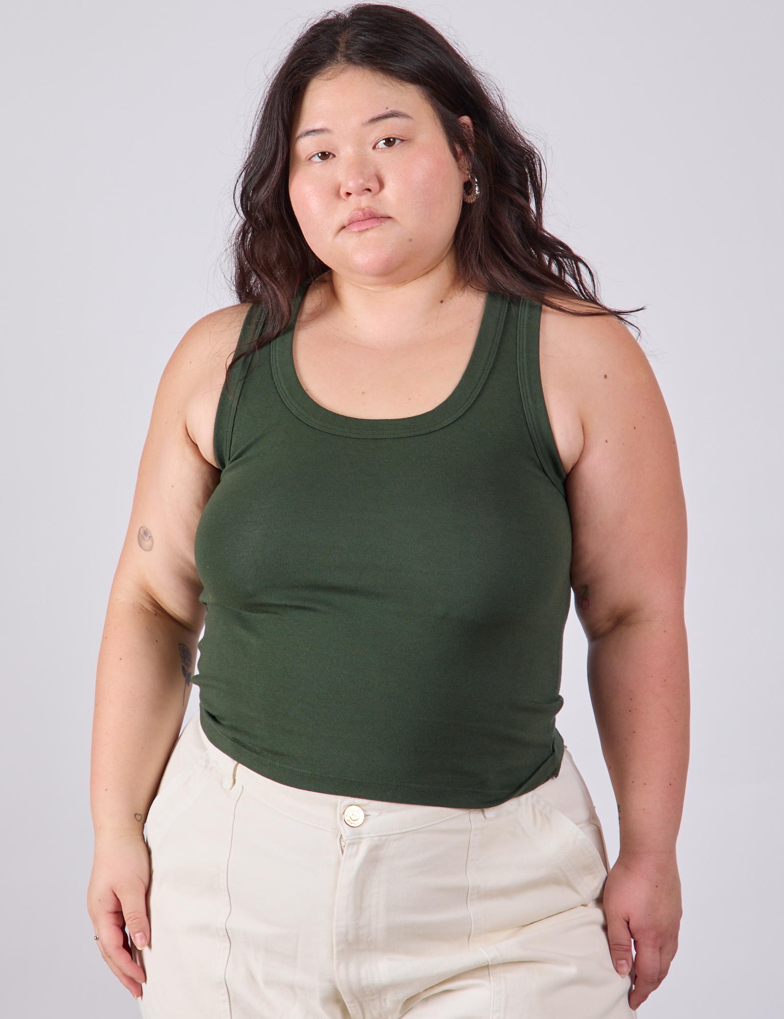 Tank Top in Swamp Green on Ashley