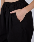 Pleated Pull-On Pants - Basic Black