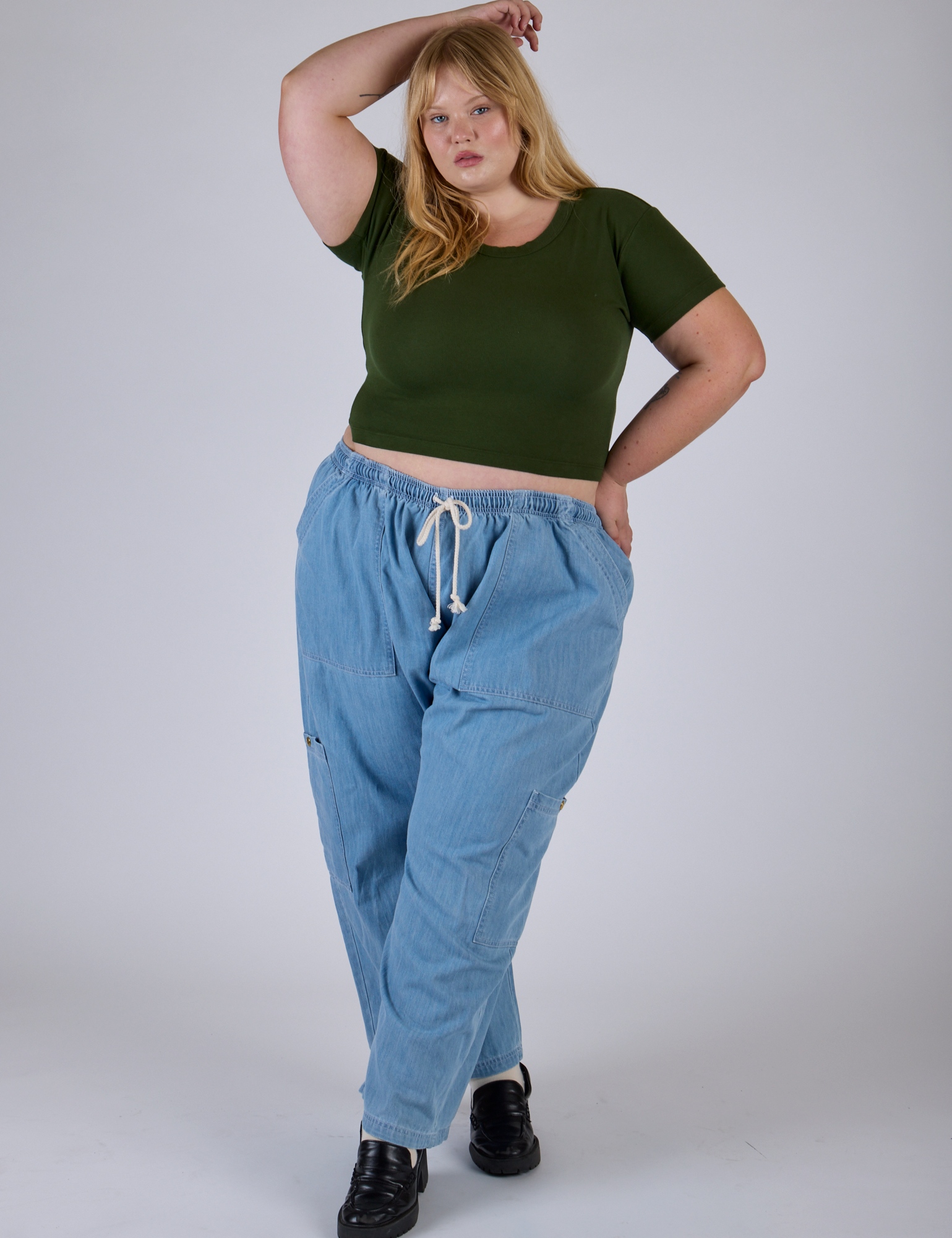 Cropped Baby Tee - Evergreen