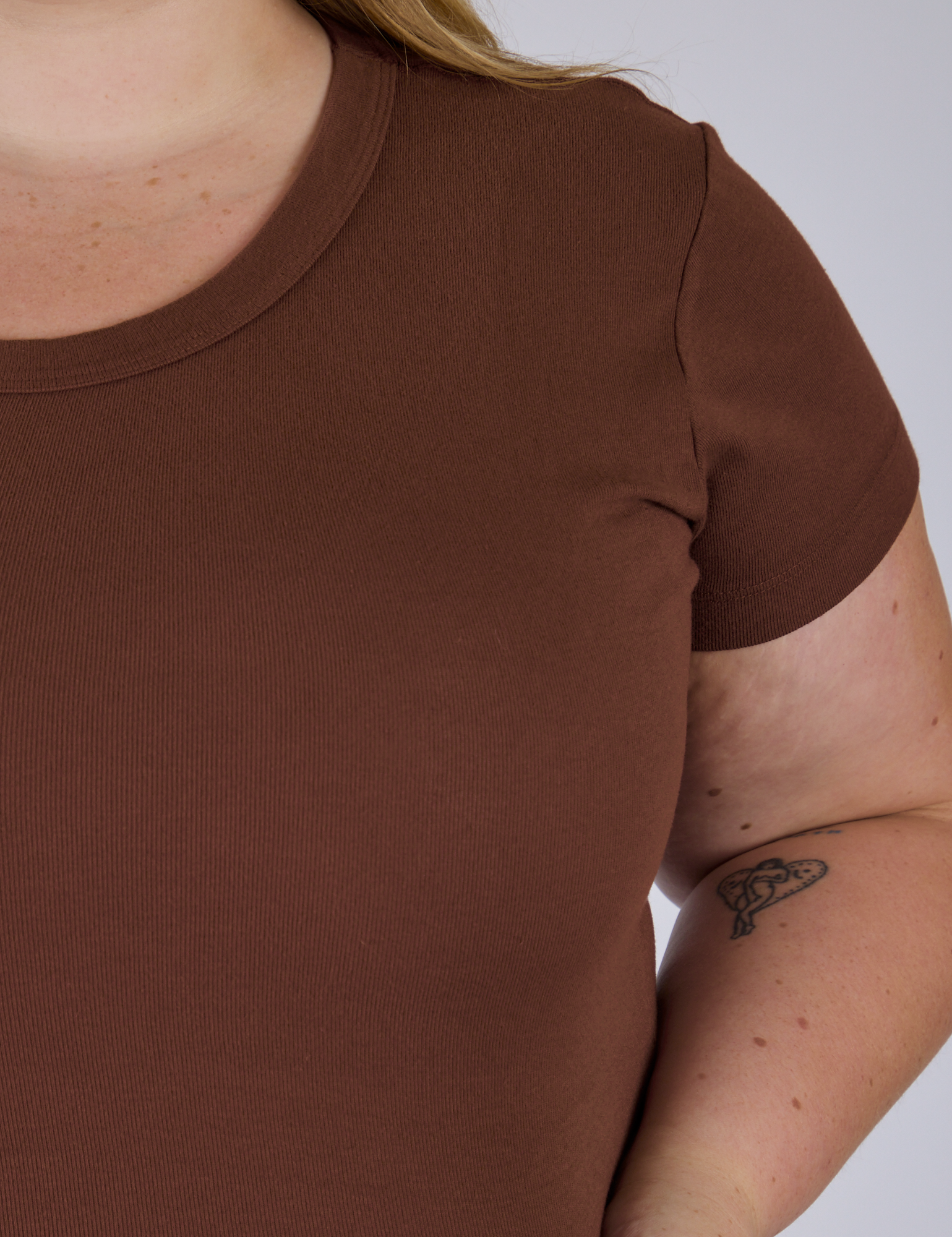 Cropped Baby Tee - Fudgesicle Brown