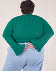 Back view of Bell Sleeve Top in Hunter Green worn by Sam