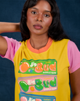 Vintage Tee in Bubblegum front close up on Kandia