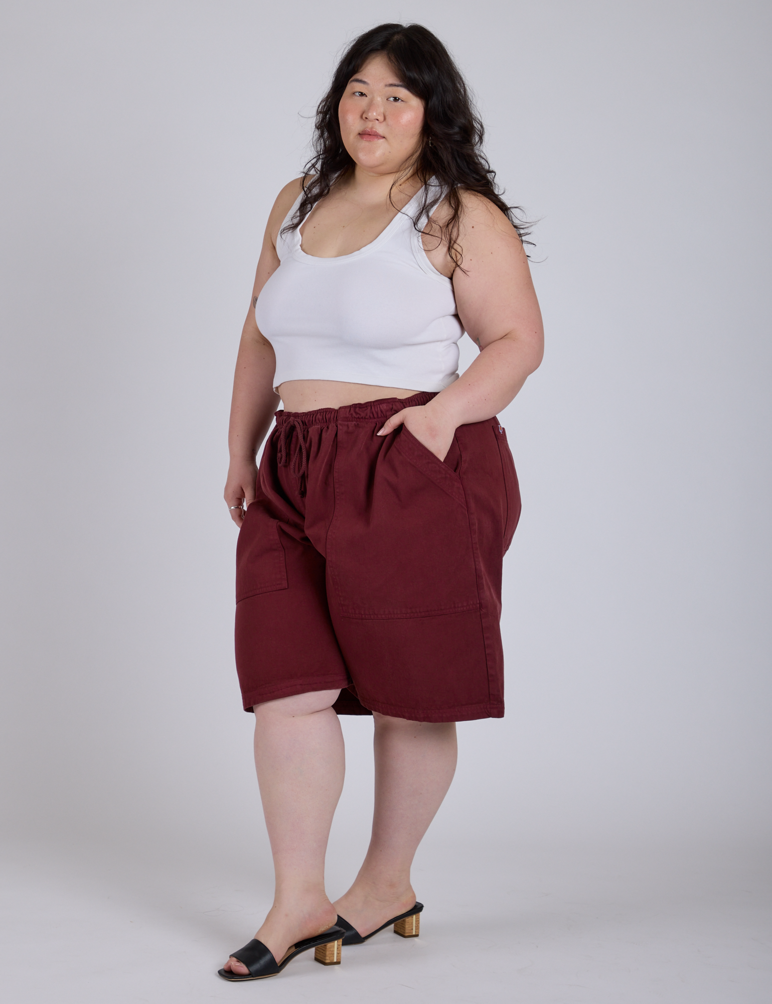 Drawstring Shorts - Red Wine