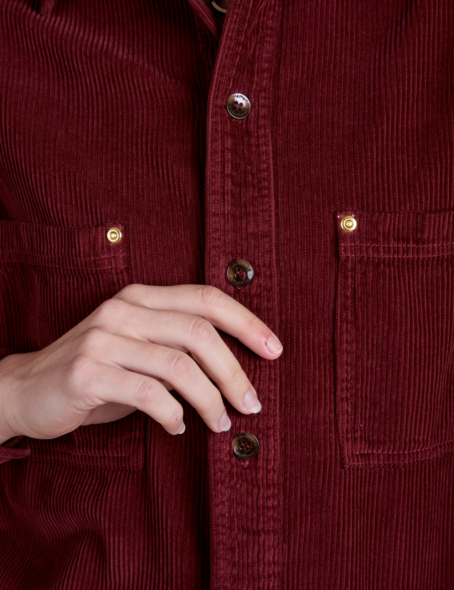 Cropped Corduroy Overshirt - Red Wine