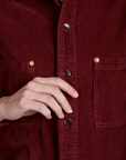 Cropped Corduroy Overshirt - Red Wine