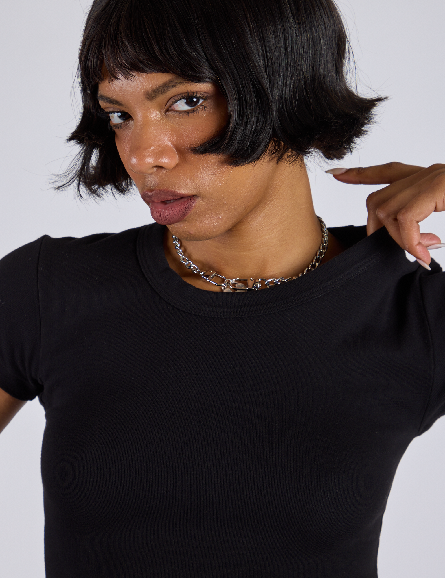 Cropped Baby Tee - Basic Black