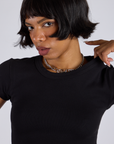 Cropped Baby Tee - Basic Black