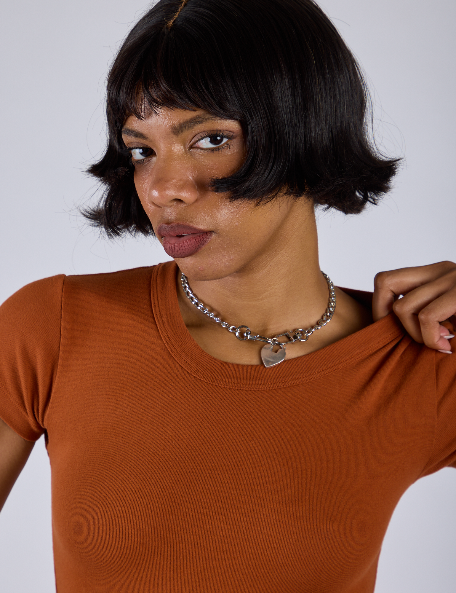 Cropped Baby Tee - Burnt Terracotta