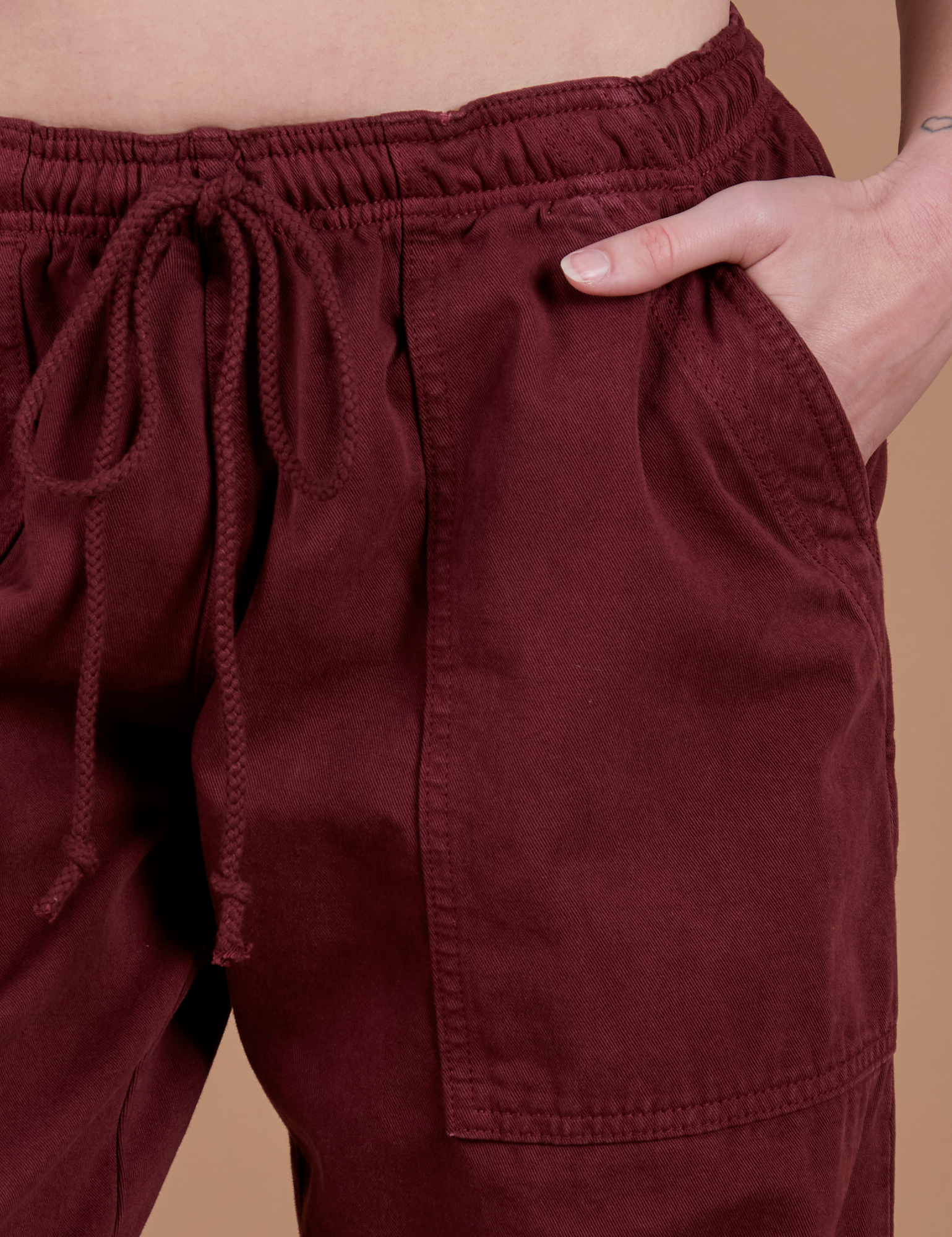 Drop Pocket Cargo Pants - Red Wine