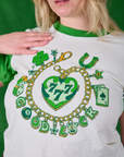 Close up of Lucky Charm Organic Tee on Lish