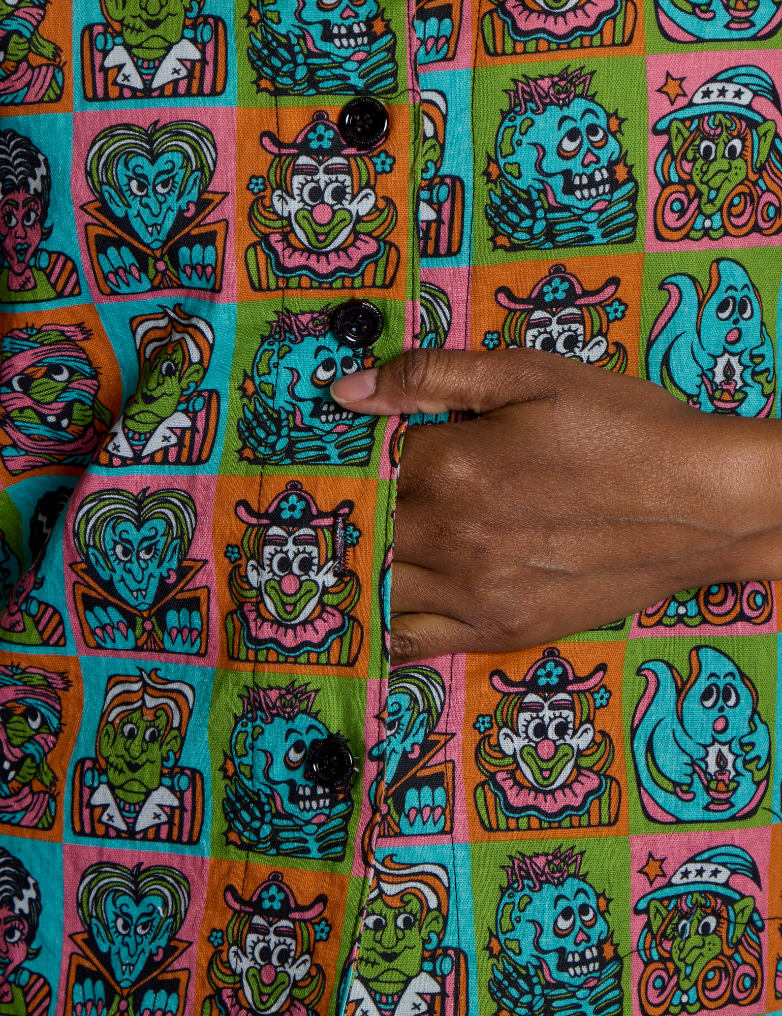 *PRE-ORDER* Halloween Icons Pantry Button-Up