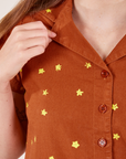 Icon Pantry Button-Up in Stars front close up on Scarlett